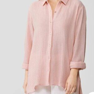 Eileen Fisher Easy Classic Organic Cotton Button-Up Shirt